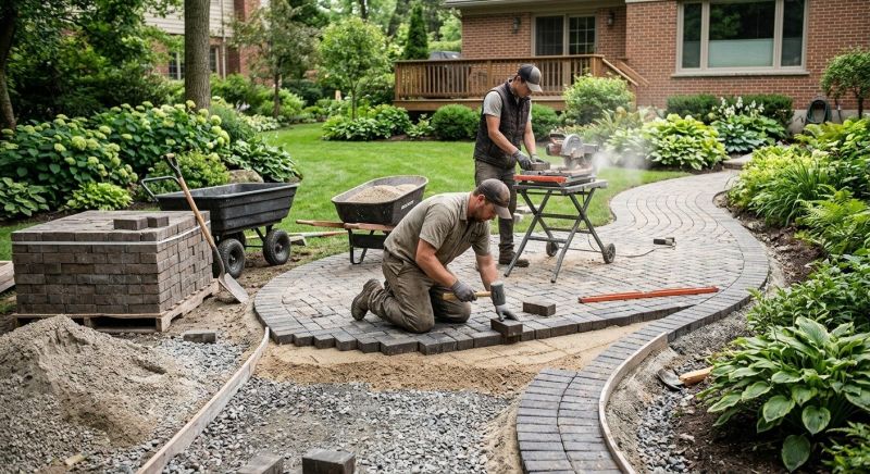 Brick Hardscape Installation in Warwick, RI
