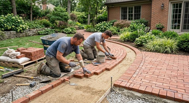 Brick Hardscape Installation in Boston, MA