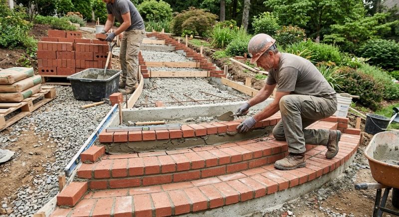 Brick Stairs Installation in Worcester, MA