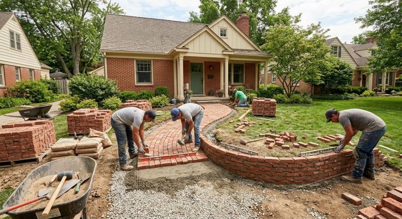 Brick Walkway Installation in West Hartford, CT