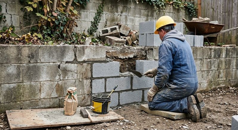 Cinder Block Wall Repair in Cleveland, OH