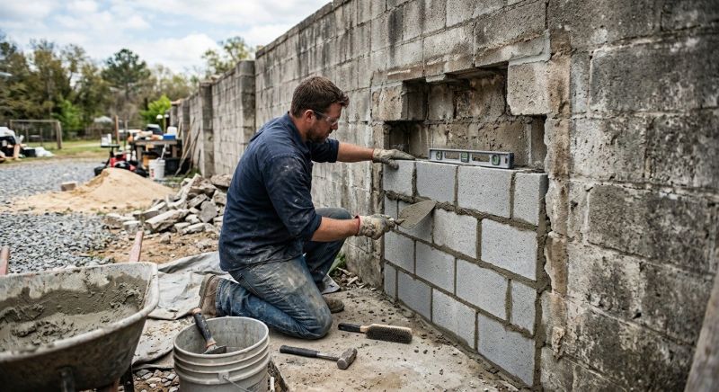 Cinder Block Wall Repair in Cleveland, OH