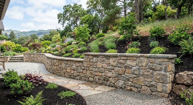Stone Wall Hardscaping in Boston, MA