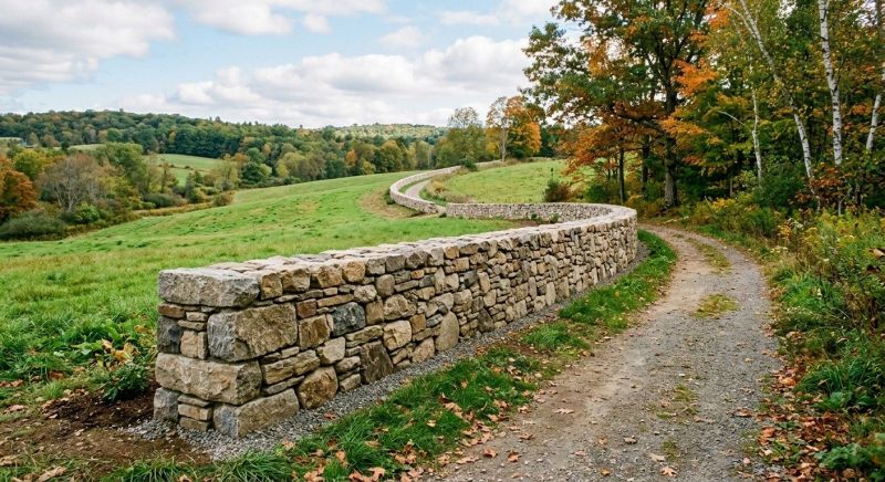 Stone Wall Hardscaping in Boston, MA